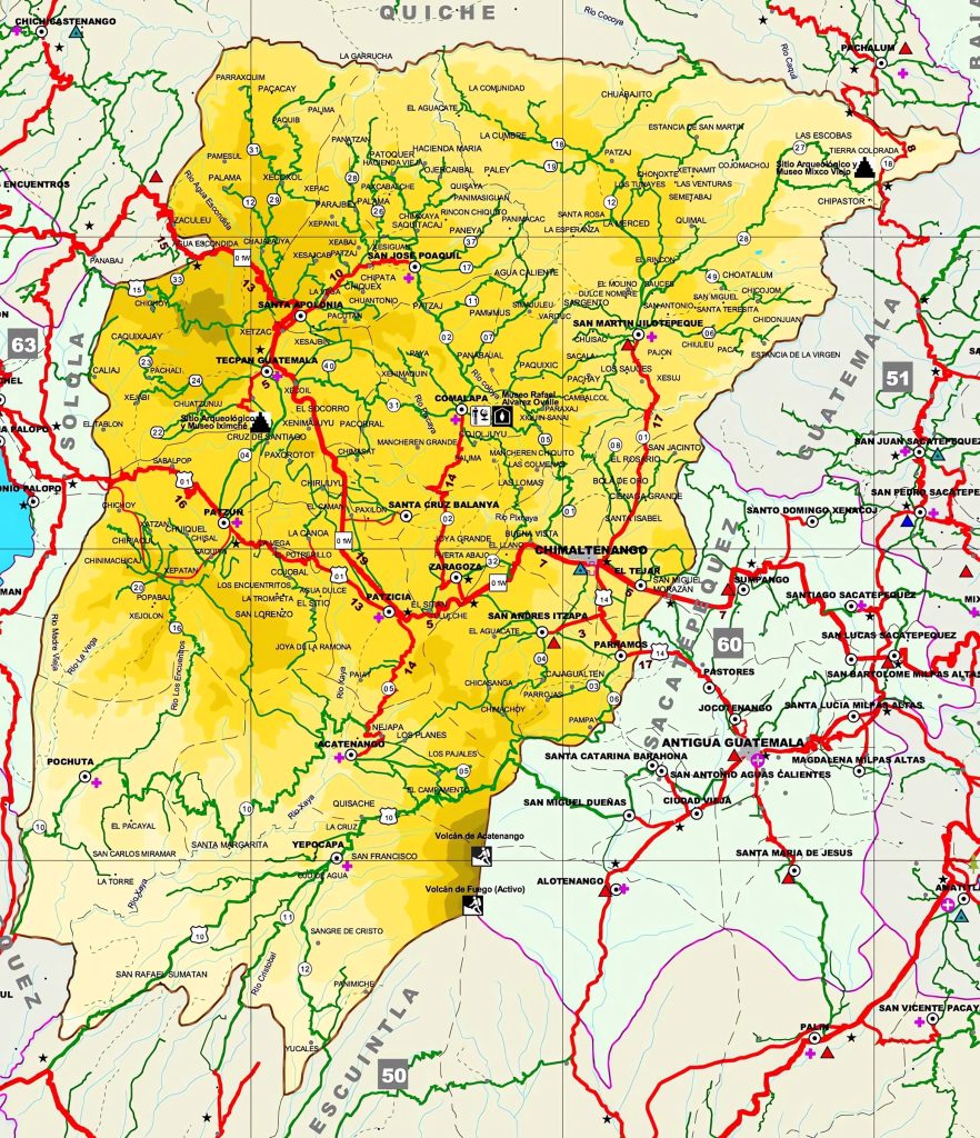 Mapa del Departamento de Chimaltenango.