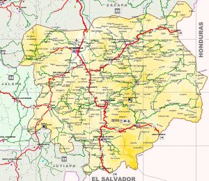 Mapa del Departamento de Chiquimula