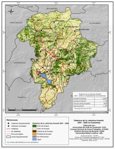 Cobertura forestal en el Departamento de Guatemala.