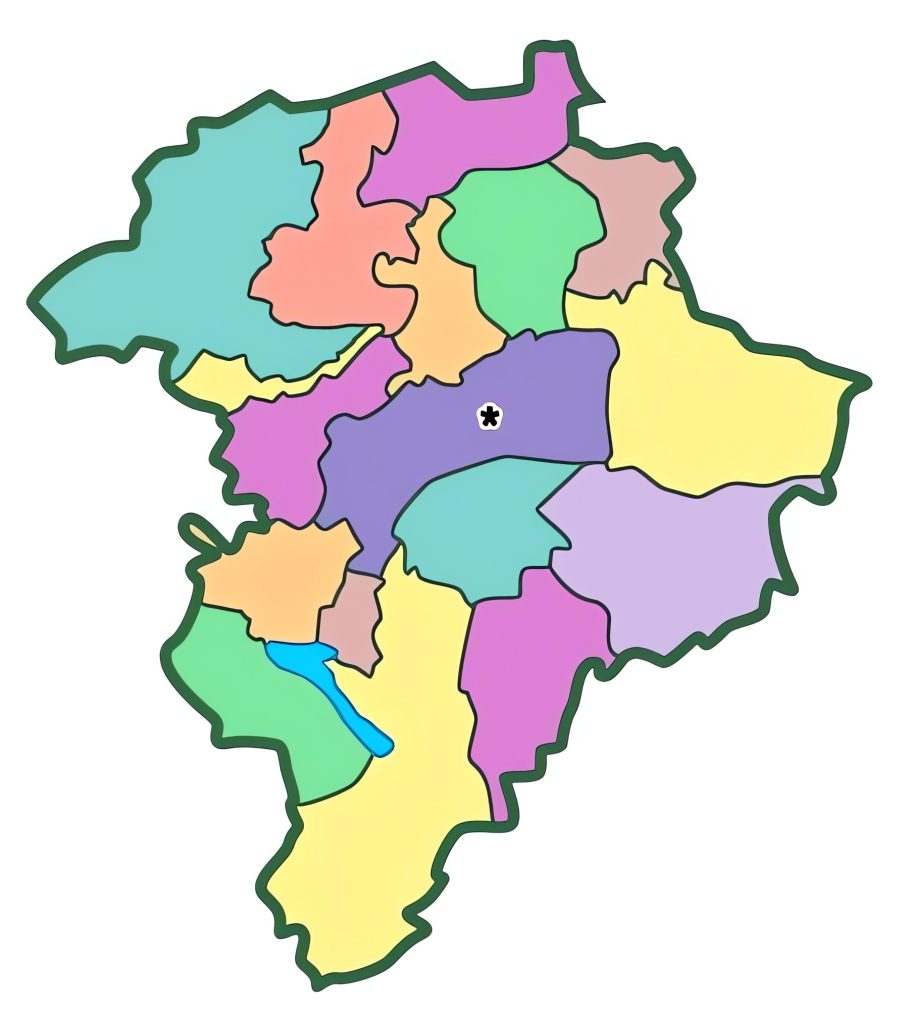 Mapa mudo del Departamento de Guatemala.