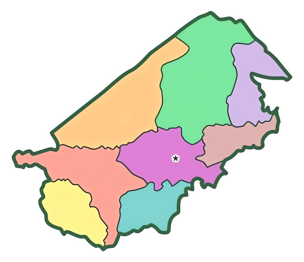 Mapa mudo del Departamento de El Progreso.