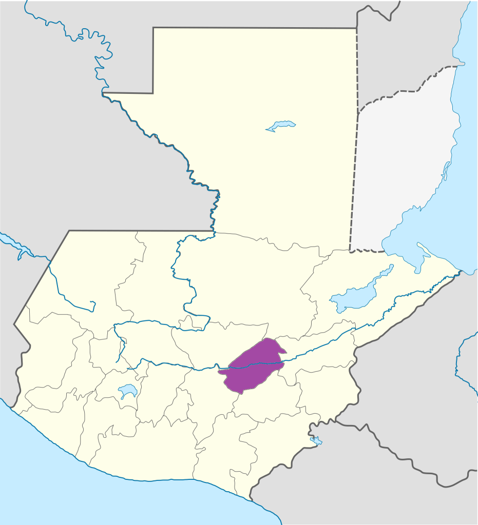 Mapa de ubicación del Departamento de El Progreso.