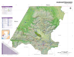 Mapa turistico del Departamento de Huehuetenango