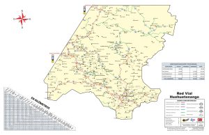 Mapa de carreteras del Departamento de Huehuetenango