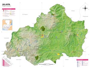 Mapa turistico del Departamento de Jalapa (Guatemala)