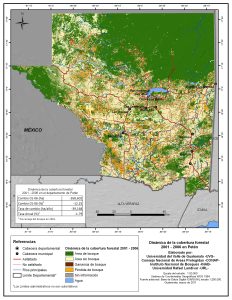 Cobertura forestal en el Departamento de Petén.