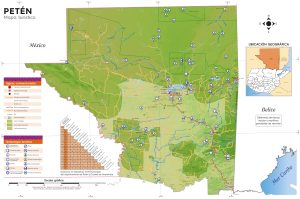Mapa turistico del Departamento de Petén