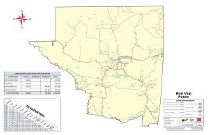 Mapa de carreteras del Departamento de Petén