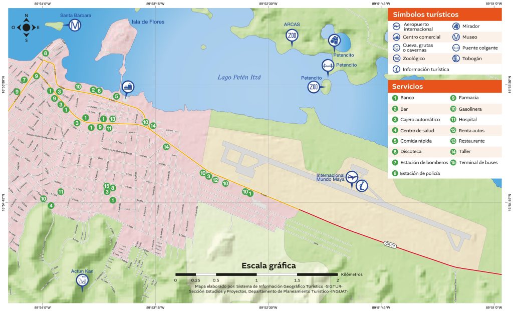 Mapa de la ciudad de Santa Elena de la Cruz (Guatemala).