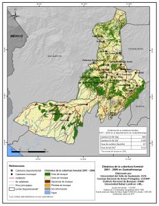 Cobertura forestal en el Departamento de Quetzaltenango.