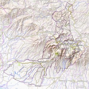 Mapa topográfico del Departamento de Quetzaltenango.