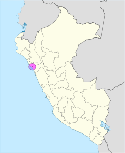 Mapa de ubicaci&oacute;n de la ciudad de Trujillo en Per&uacute;.