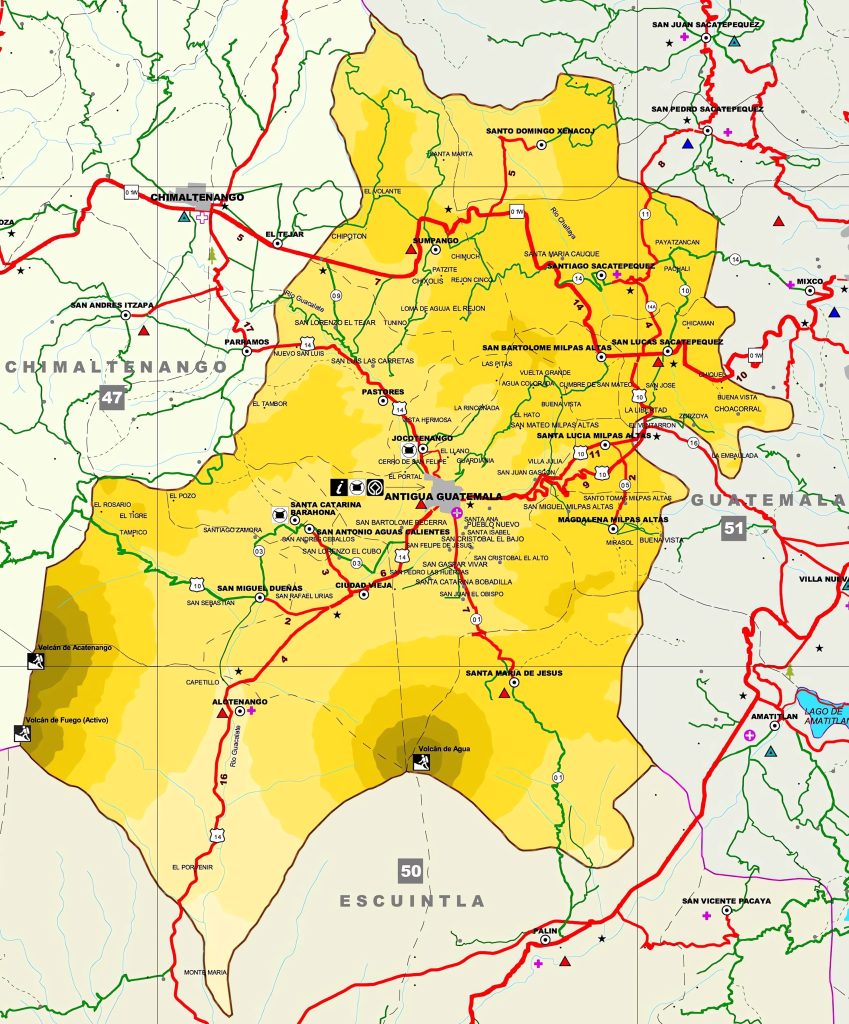 Mapa del Departamento de Sacatepéquez.