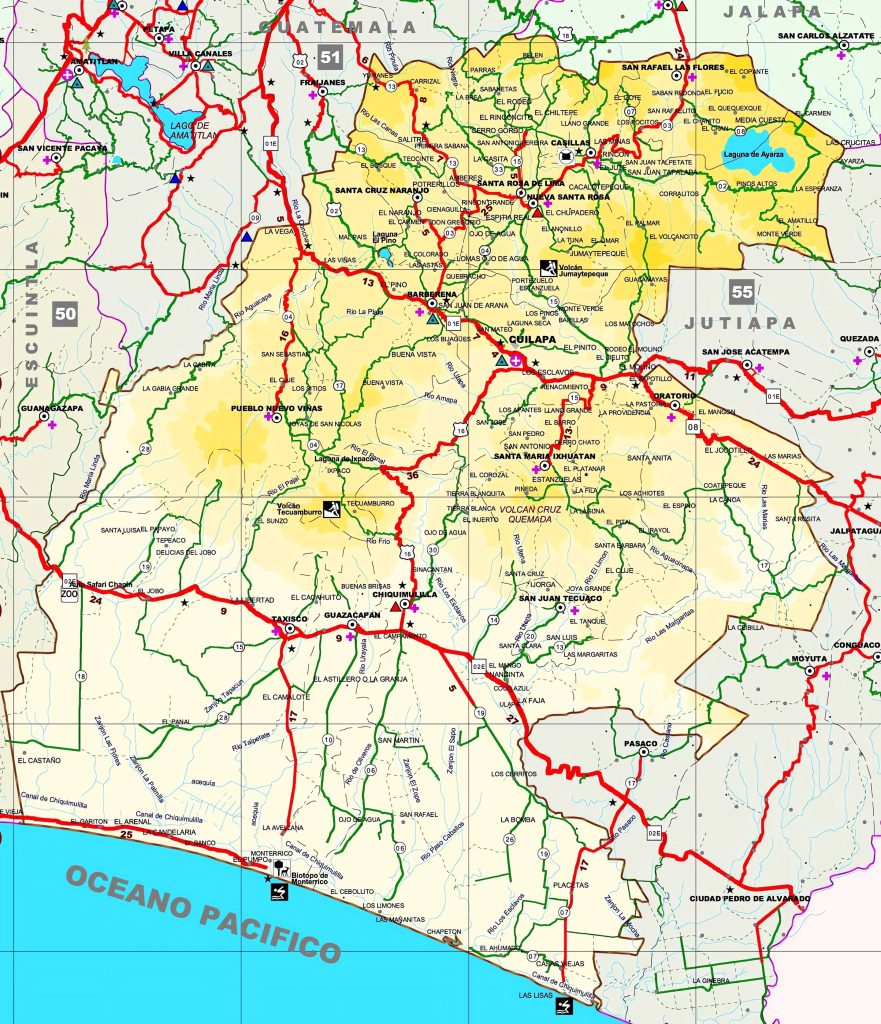 Mapa del Departamento de Santa Rosa.