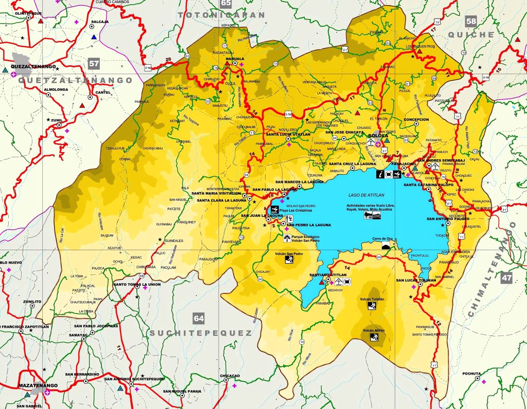 Mapa del Departamento de Sololá.