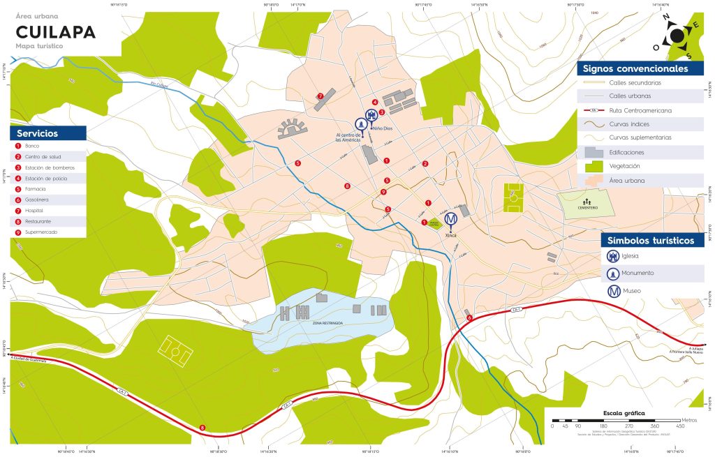 Mapa de la ciudad de Cuilapa.
