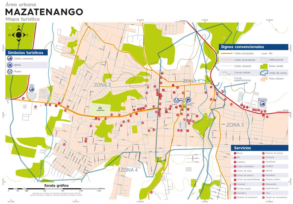 Mapa de la ciudad de Mazatenango.