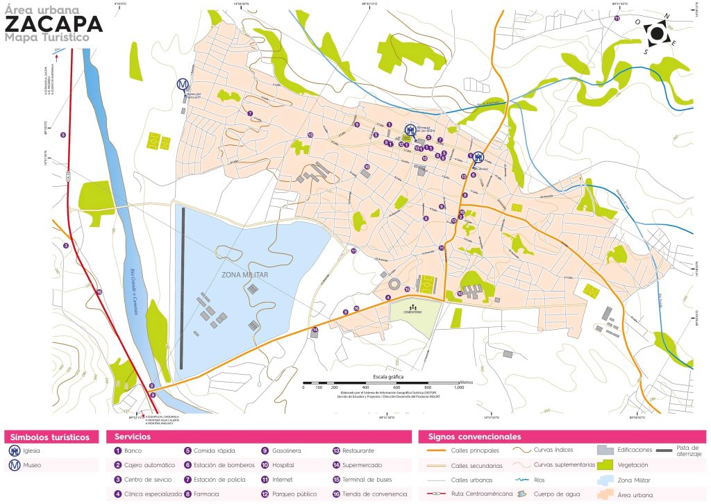Mapa de la ciudad de Zacapa.