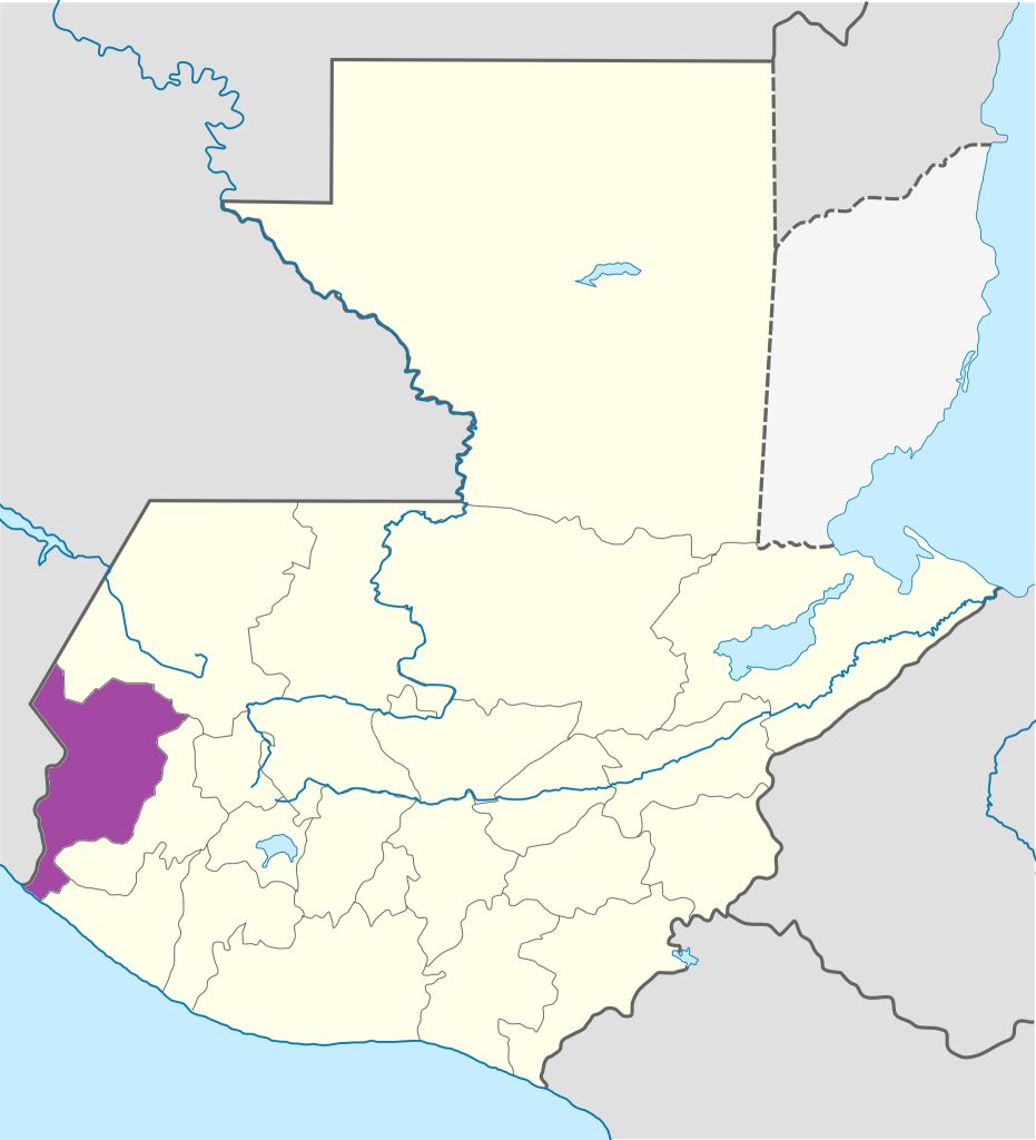 Mapa de ubicación del Departamento de San Marcos.