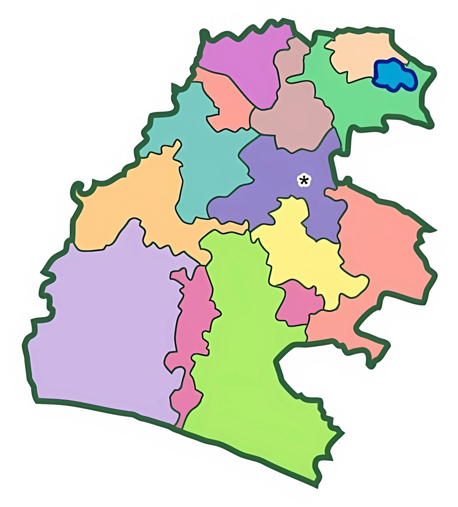 Mapa mudo del Departamento de Santa Rosa.