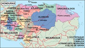 ¿Cuáles son los departamentos de Honduras?