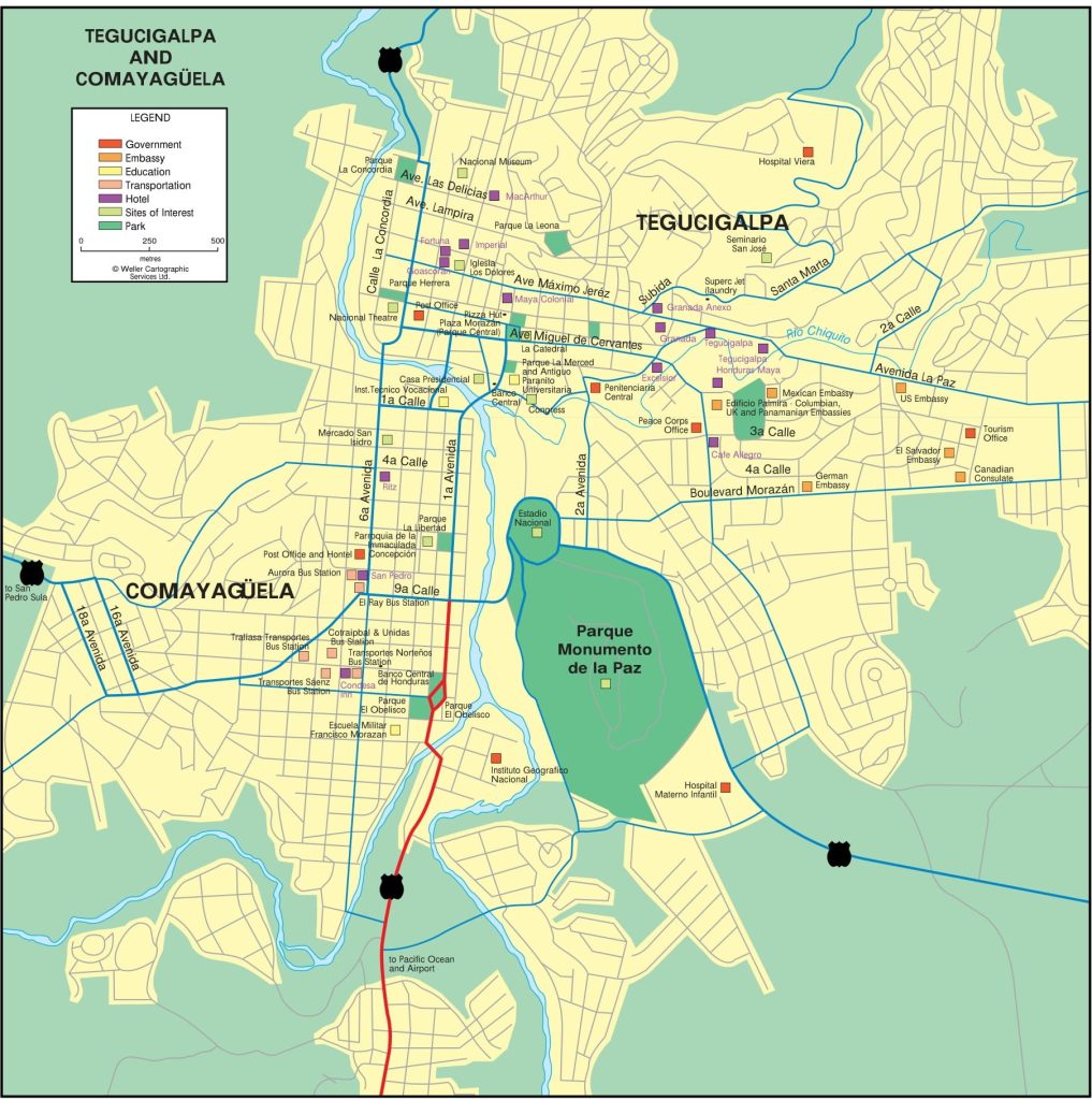 Mapa de Tegucigalpa.
