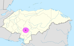 Mapa de ubicación de Tegucigalpa.