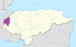 Mapa de ubicación del Departamento de Copán.