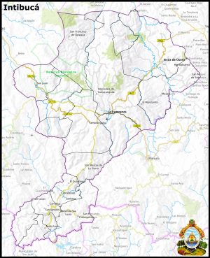 Mapa del departamento de Intibucá