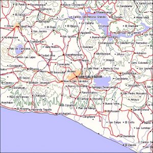 Mapa del área de la ciudad de San Salvador.