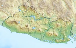 Mapa físico en blanco de El Salvador.