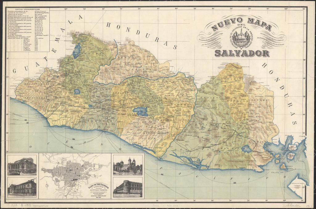 Mapa de El Salvador de 1913.