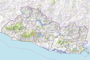 Mapa físico de la República de El Salvador. Mapa físico de la República de El Salvador.