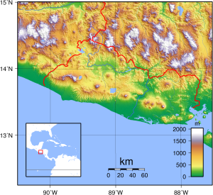 Mapa topográfico de El Salvador. Mapa topográfico de El Salvador.
