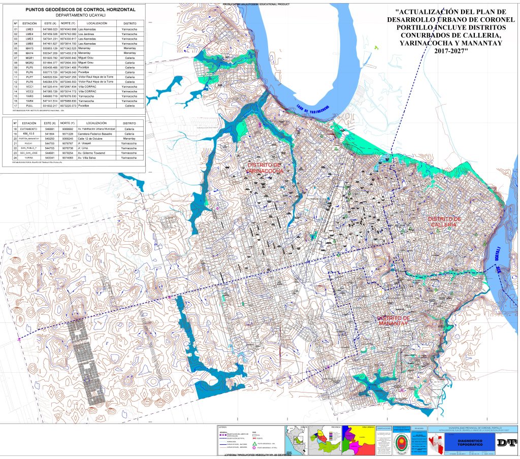 Plano de la ciudad de Pucallpa.