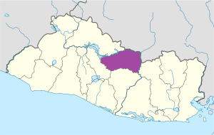 Mapa de ubicación del departamento de Cabañas.