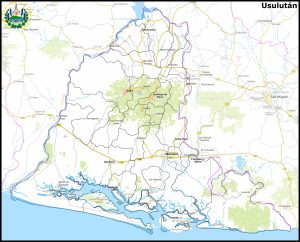 Mapa del departamento de Usulután