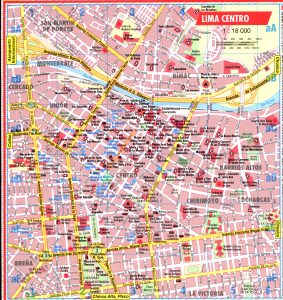 Plano del centro de Lima. Plano del centro de Lima.