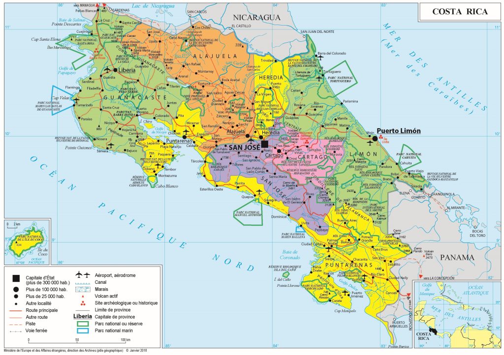 Mapa de Costa Rica.