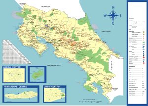Mapa de la República de Costa Rica.
