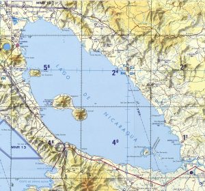 Mapa del lago Cocibolca