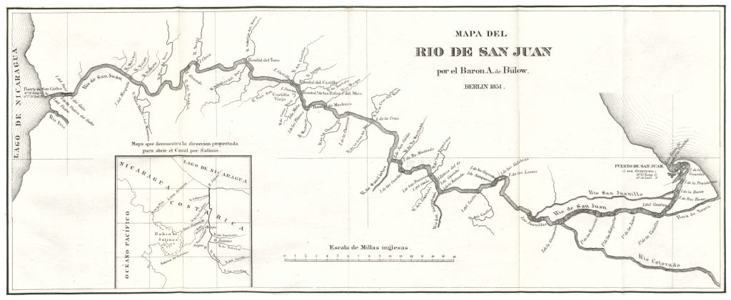 Mapa del río San Juan de 1851.