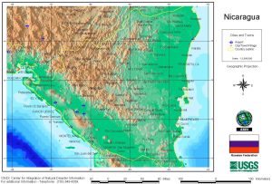Mapa físico de Nicaragua