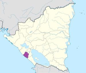 Mapa de ubicación del departamento de Carazo en Nicaragua.