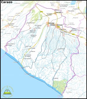 Mapa del departamento de Carazo