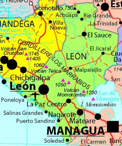 Principales ciudades del departamento de León.