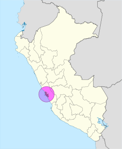 Mapa de ubicaci&oacute;n de la ciudad de Lima en Per&uacute;.