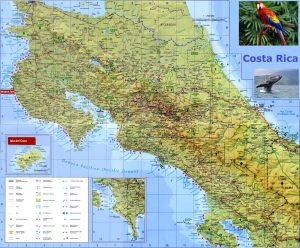 Mapa físico de la República de Costa Rica. Mapa físico de la República de Costa Rica.