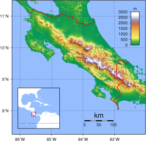 Mapa topográfico de Costa Rica. Mapa topográfico de Costa Rica.