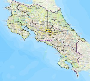 Mapa topográfico de la República de Costa Rica. Mapa topográfico de la República de Costa Rica.